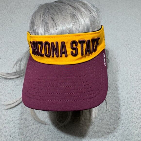 Arizona State Visor Hat Men Gold Strapback NCAA Sun Devils ASU University Adidas - Picture 1 of 12